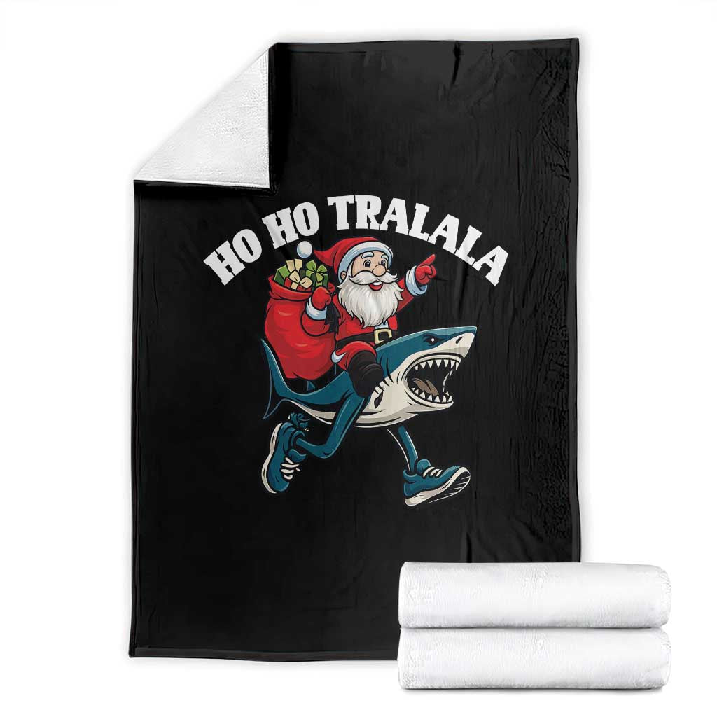 Tralalero Tralala Christmas Meme Throw Blanket Santa Xmas Ho Ho Ho TS14 Black Print Your Wear