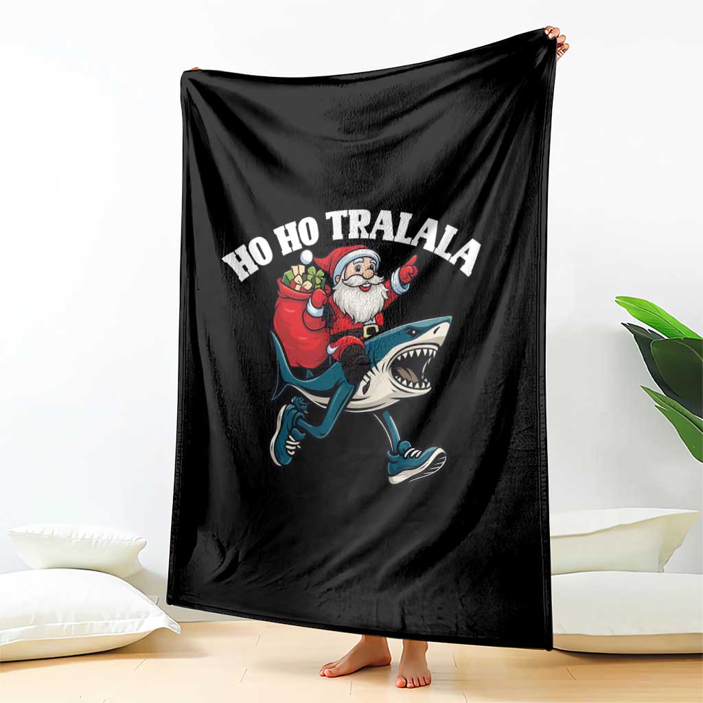 Tralalero Tralala Christmas Meme Throw Blanket Santa Xmas Ho Ho Ho TS14 Print Your Wear