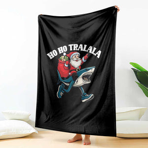 Tralalero Tralala Christmas Meme Throw Blanket Santa Xmas Ho Ho Ho TS14 Print Your Wear
