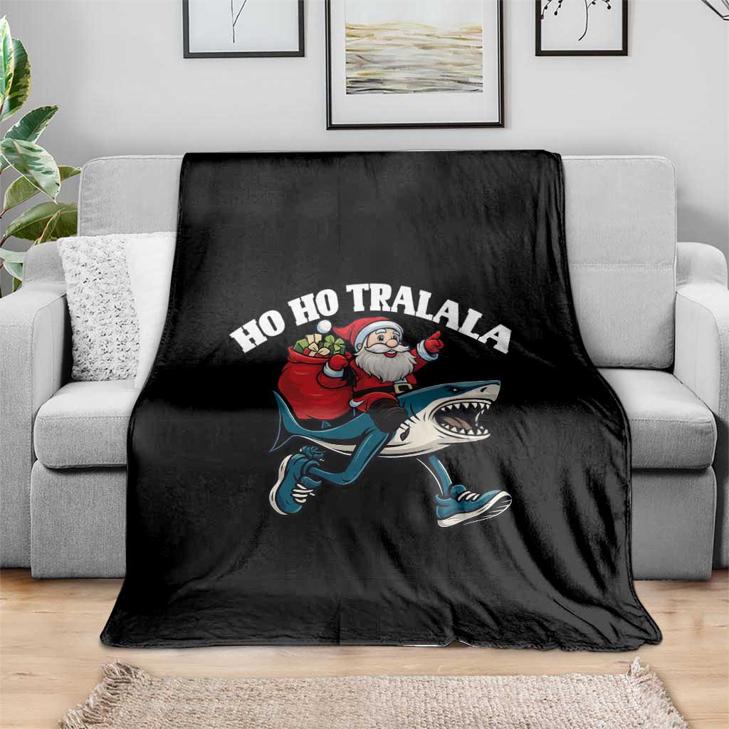Tralalero Tralala Christmas Meme Throw Blanket Santa Xmas Ho Ho Ho TS14 Print Your Wear