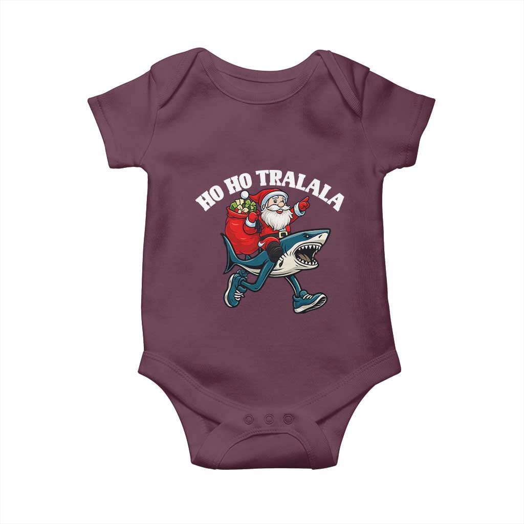 Tralalero Tralala Christmas Meme Baby Onesie Santa Xmas Ho Ho Ho TS14 Maroon Print Your Wear