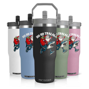 Tralalero Tralala Christmas Meme Flip Straw Tumbler Santa Xmas Ho Ho Ho TS14 Print Your Wear