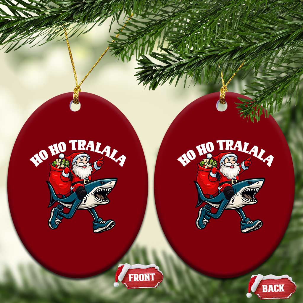 Tralalero Tralala Xmas Meme Ceramic Ornament Santa Xmas Ho Ho Ho TS14 Print Your Wear