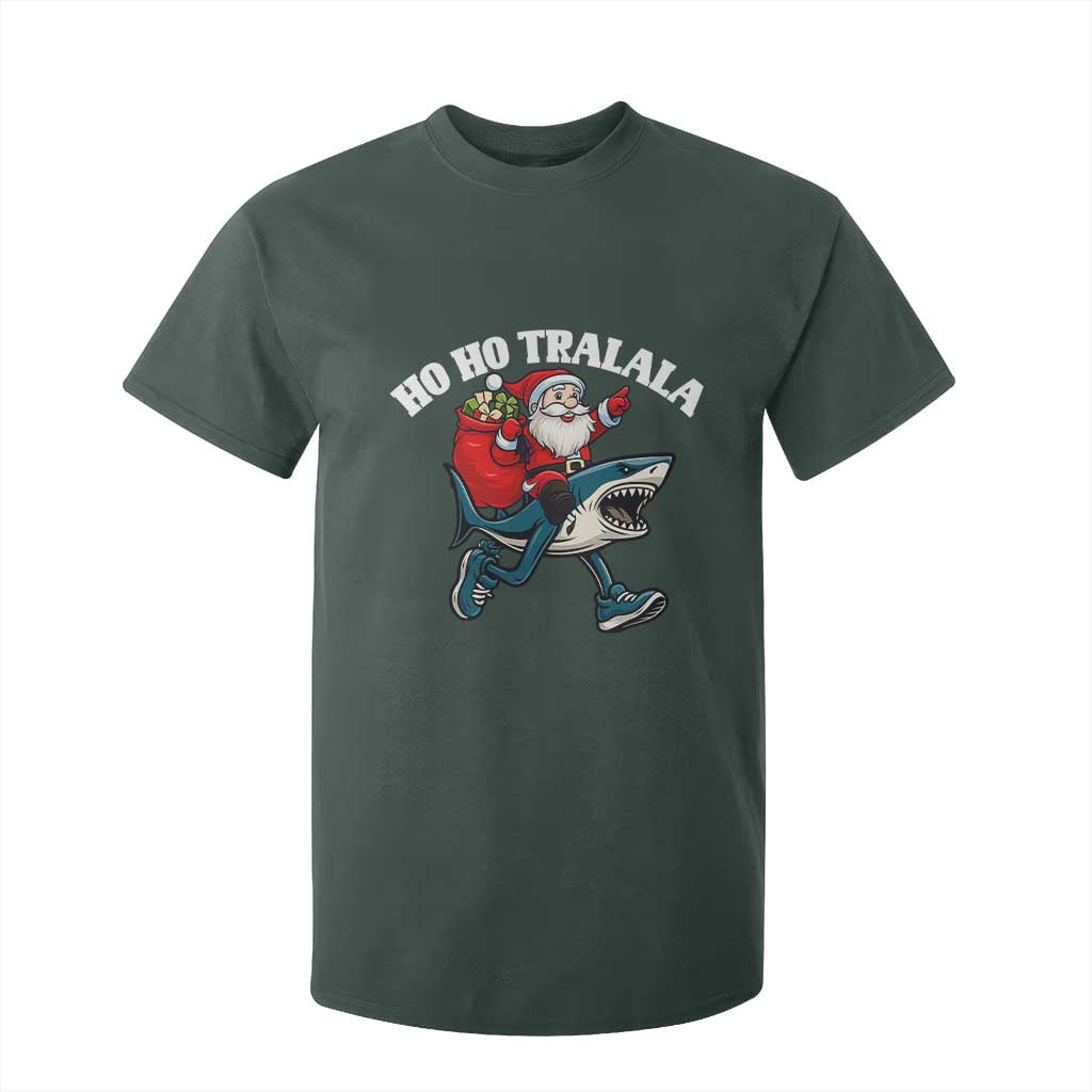Tralalero Tralala Christmas Meme T Shirt For Kid Santa Xmas Ho Ho Ho TS14 Dark Forest Green Print Your Wear