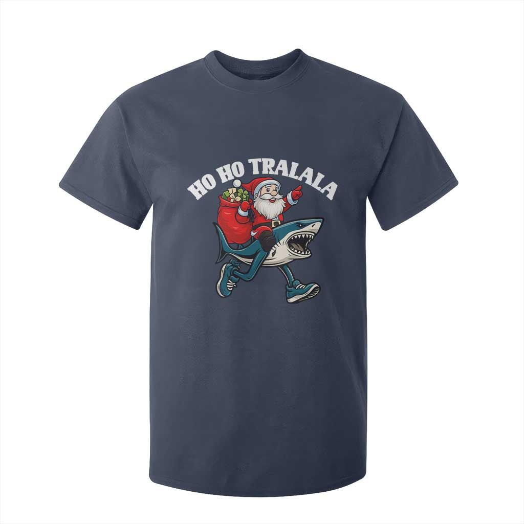 Tralalero Tralala Christmas Meme T Shirt For Kid Santa Xmas Ho Ho Ho TS14 Navy Print Your Wear