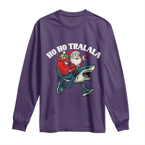 Tralalero Tralala Christmas Meme Long Sleeve Shirt Santa Xmas Ho Ho Ho TS14 Purple Print Your Wear