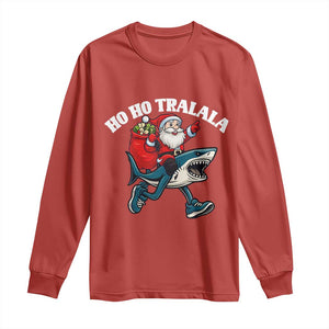 Tralalero Tralala Christmas Meme Long Sleeve Shirt Santa Xmas Ho Ho Ho TS14 Red Print Your Wear