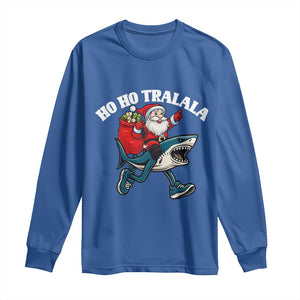 Tralalero Tralala Christmas Meme Long Sleeve Shirt Santa Xmas Ho Ho Ho TS14 Royal Blue Print Your Wear