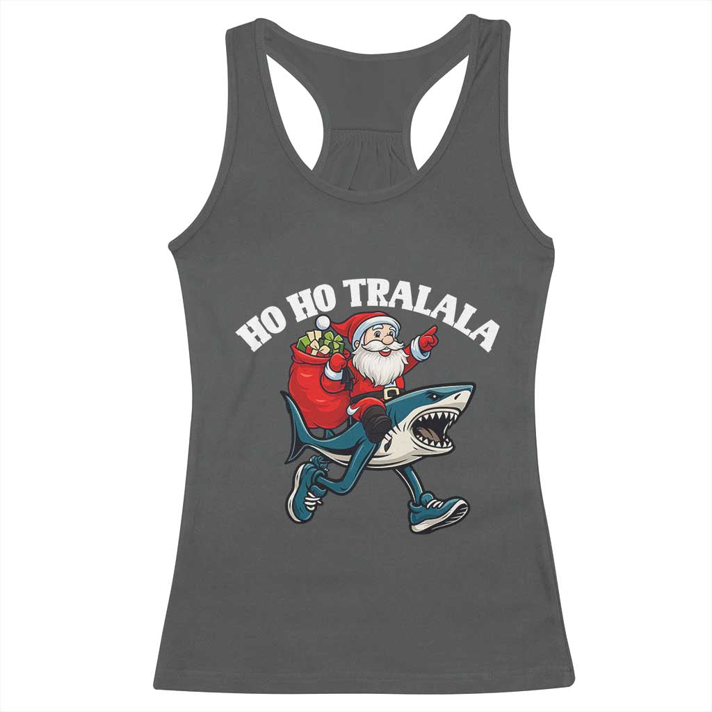 Tralalero Tralala Christmas Meme Racerback Tank Top Santa Xmas Ho Ho Ho TS14 Dark Heather Print Your Wear