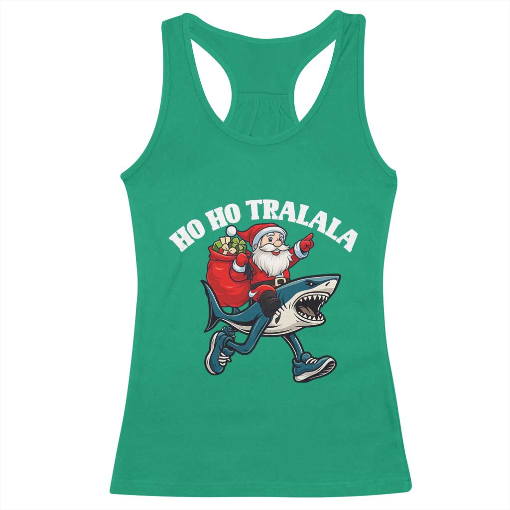 Tralalero Tralala Christmas Meme Racerback Tank Top Santa Xmas Ho Ho Ho TS14 Irish Green Print Your Wear