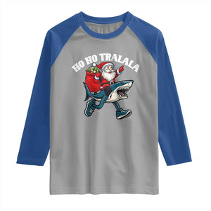 Tralalero Tralala Christmas Meme Raglan Shirt Santa Xmas Ho Ho Ho TS14 Sport Gray Royal Print Your Wear