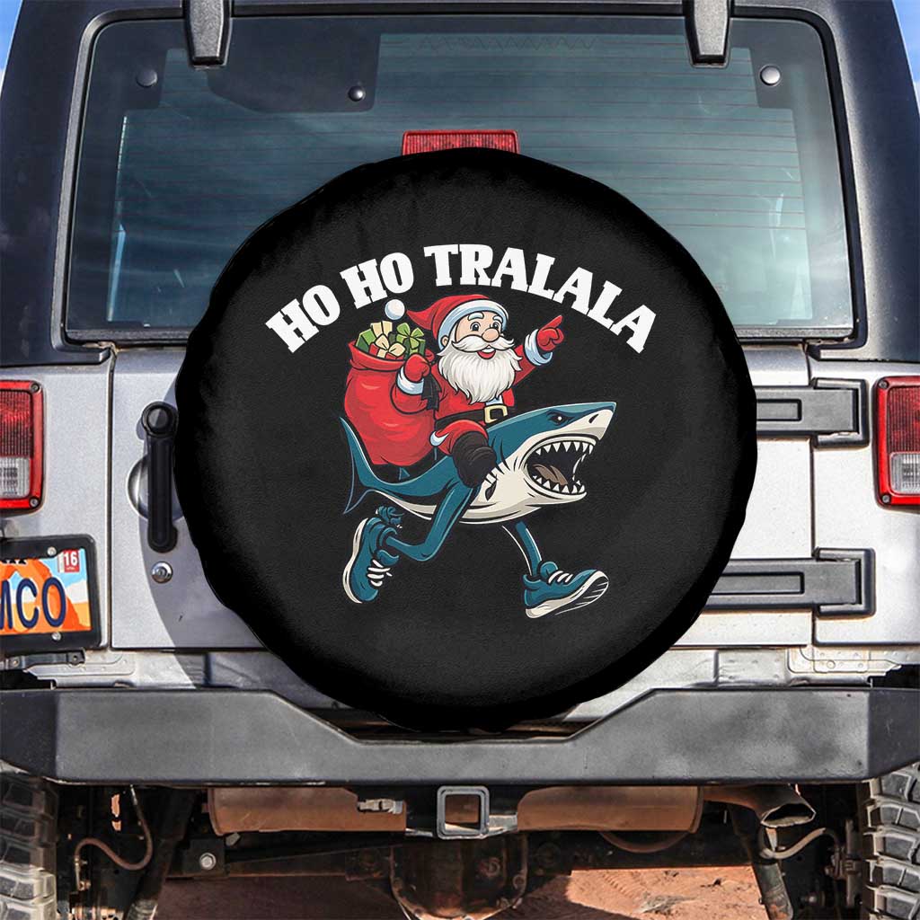 Tralalero Tralala Christmas Meme Spare Tire Cover Santa Xmas Ho Ho Ho TS14 No hole Black Print Your Wear
