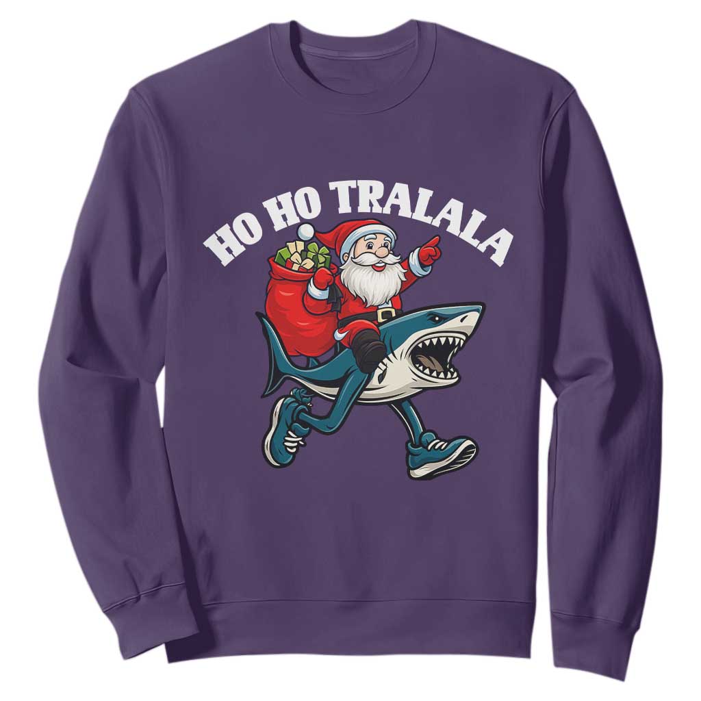 Tralalero Tralala Christmas Meme Sweatshirt Santa Xmas Ho Ho Ho TS14 Purple Print Your Wear