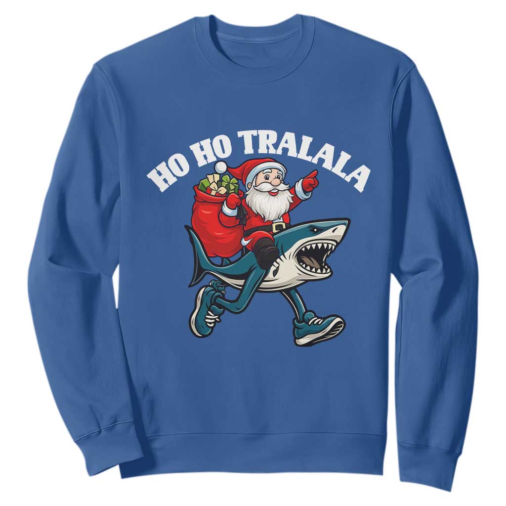 Tralalero Tralala Christmas Meme Sweatshirt Santa Xmas Ho Ho Ho TS14 Royal Blue Print Your Wear
