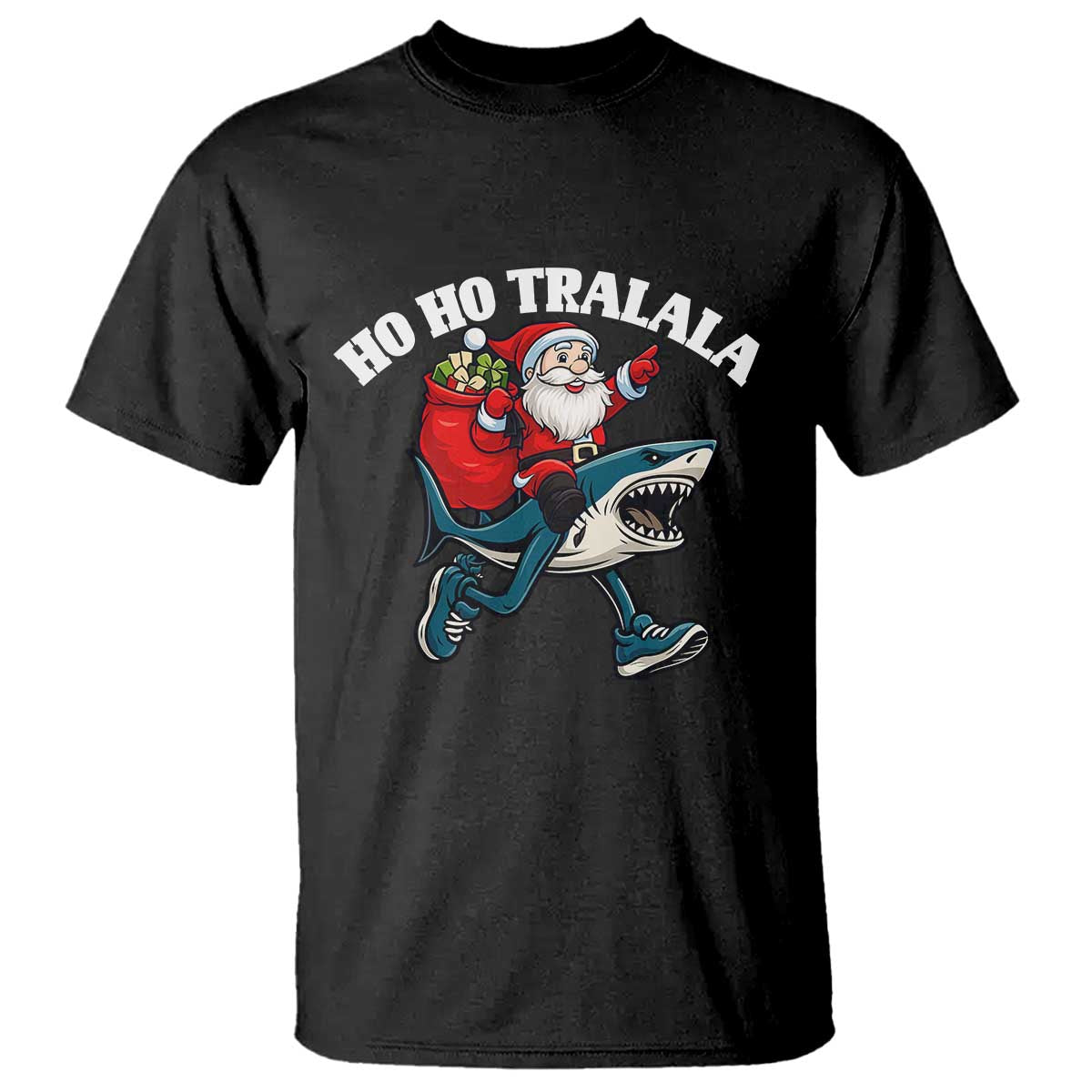 Tralalero Tralala Christmas Meme T Shirt Santa Xmas Ho Ho Ho TS14 Black Print Your Wear