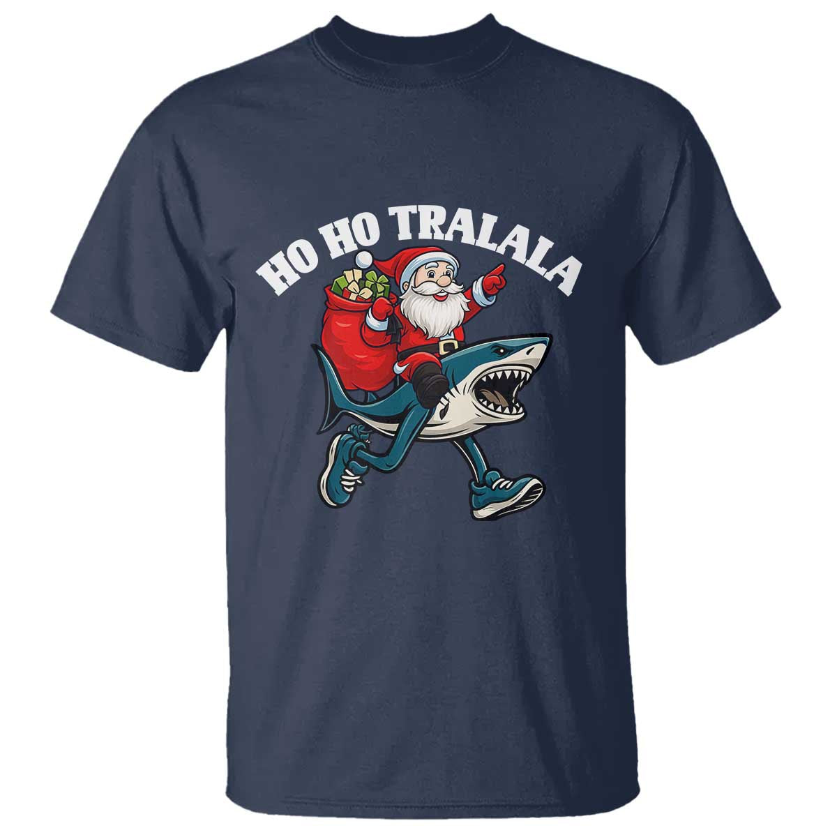 Tralalero Tralala Christmas Meme T Shirt Santa Xmas Ho Ho Ho TS14 Navy Print Your Wear