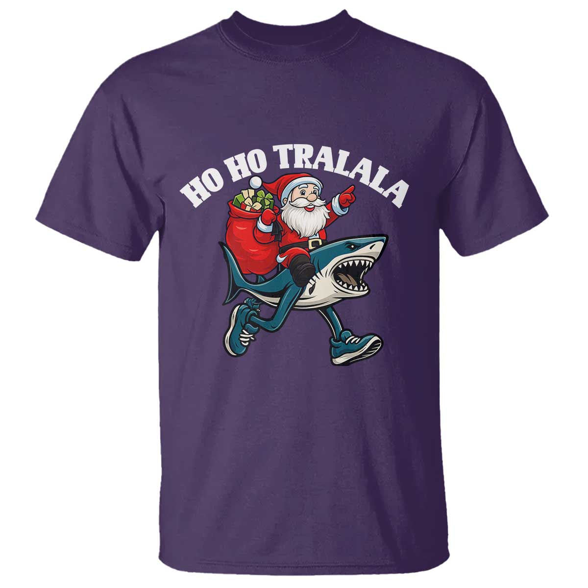 Tralalero Tralala Christmas Meme T Shirt Santa Xmas Ho Ho Ho TS14 Purple Print Your Wear