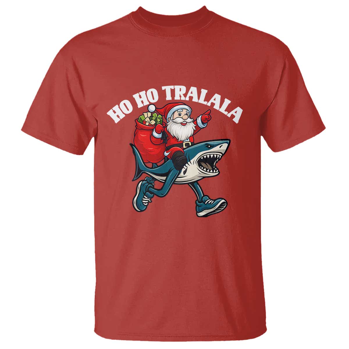 Tralalero Tralala Christmas Meme T Shirt Santa Xmas Ho Ho Ho TS14 Red Print Your Wear