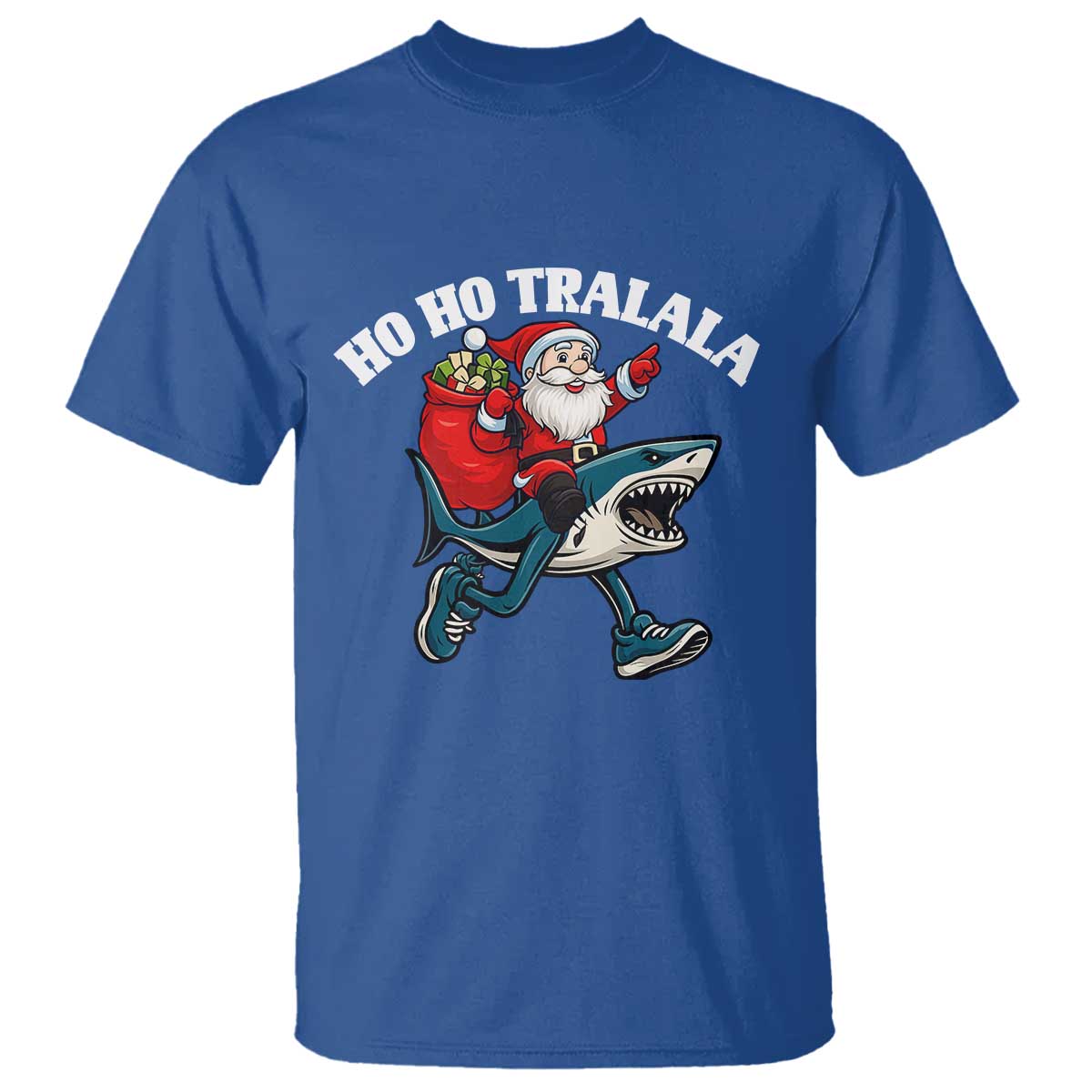 Tralalero Tralala Christmas Meme T Shirt Santa Xmas Ho Ho Ho TS14 Royal Blue Print Your Wear