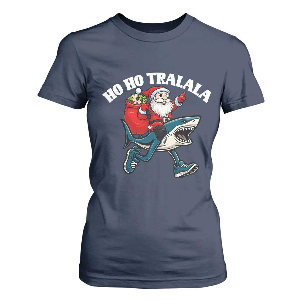 Tralalero Tralala Christmas Meme T Shirt For Women Santa Xmas Ho Ho Ho TS14 Navy Print Your Wear