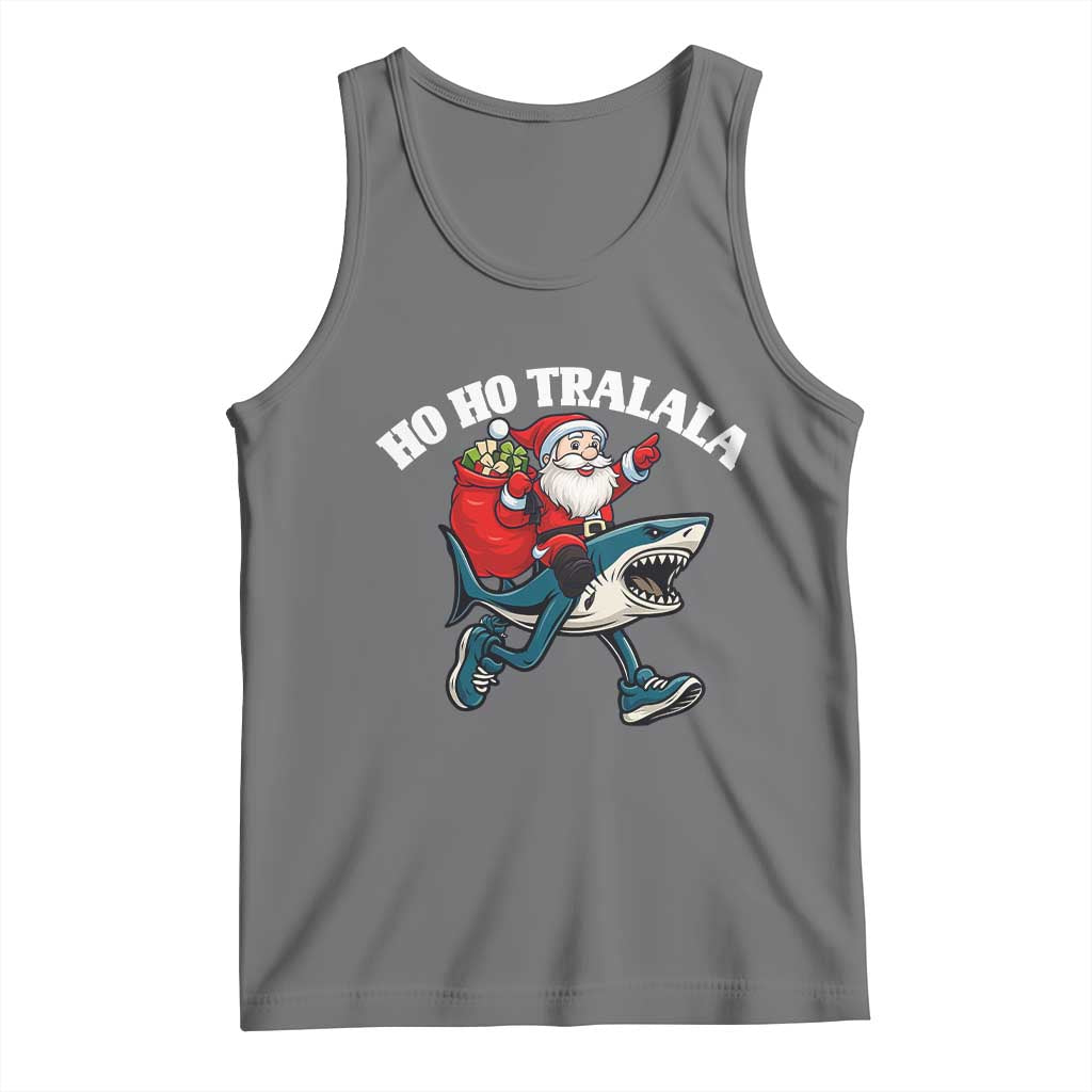 Tralalero Tralala Christmas Meme Tank Top Santa Xmas Ho Ho Ho TS14 Black Heather Print Your Wear