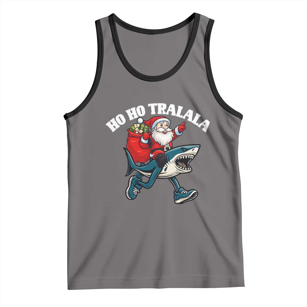 Tralalero Tralala Christmas Meme Tank Top Santa Xmas Ho Ho Ho TS14 Deep Heather Black Print Your Wear