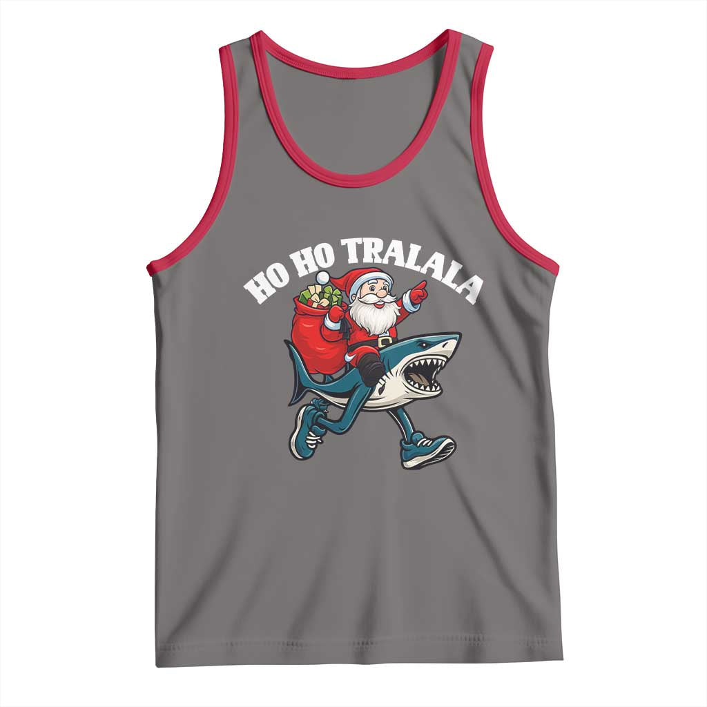 Tralalero Tralala Christmas Meme Tank Top Santa Xmas Ho Ho Ho TS14 Deep Heather Red Print Your Wear