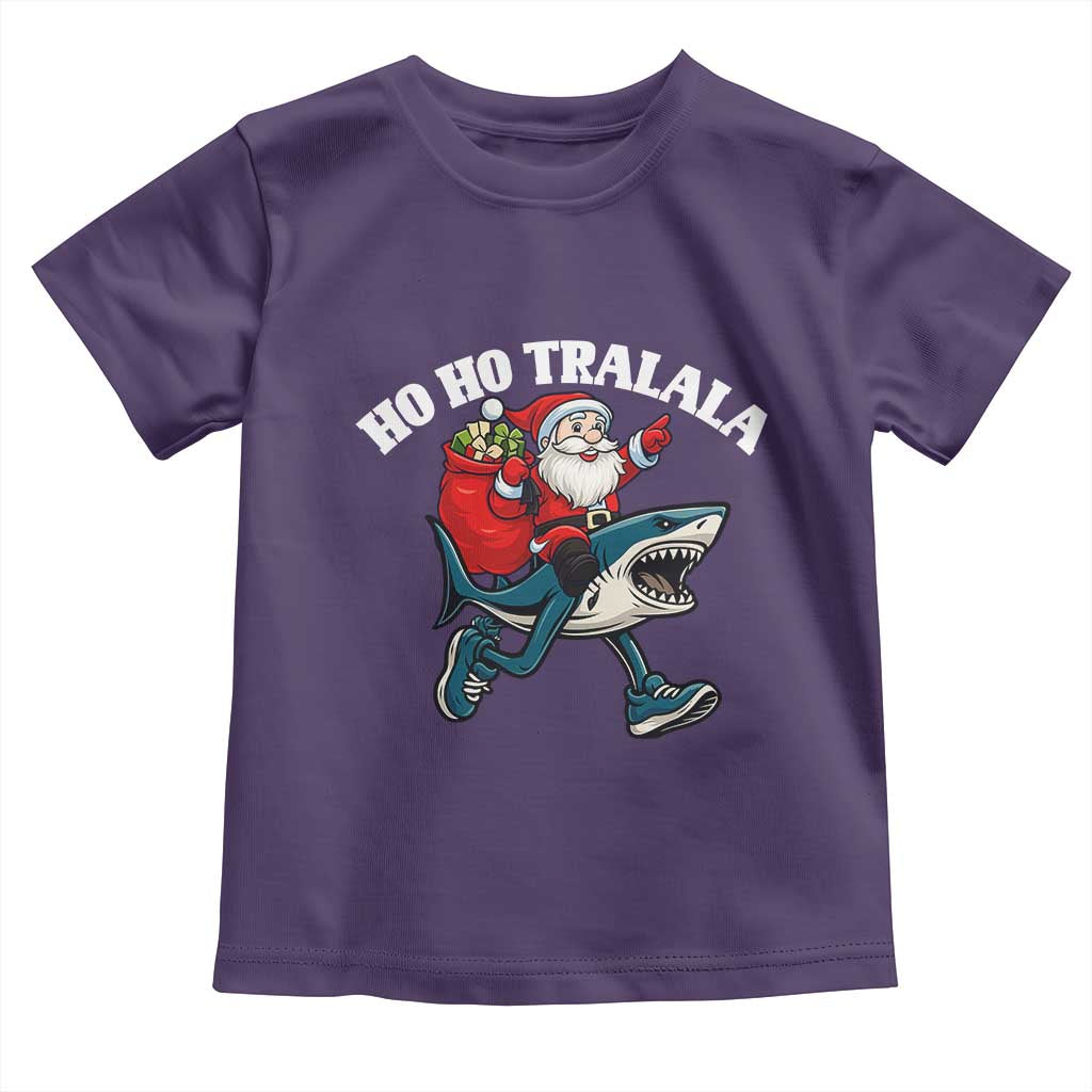 Tralalero Tralala Christmas Meme Toddler T Shirt Santa Xmas Ho Ho Ho TS14 Purple Print Your Wear
