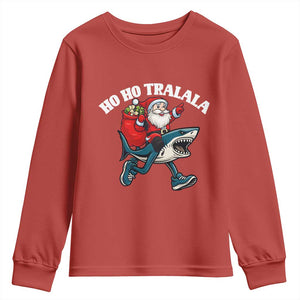 Tralalero Tralala Christmas Meme Youth Sweatshirt Santa Xmas Ho Ho Ho TS14 Red Print Your Wear