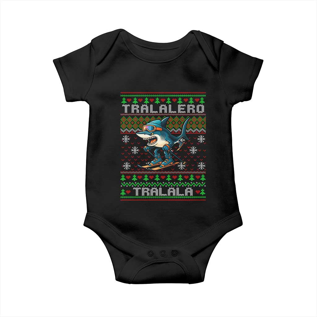 Tralalero Tralala Christmas Meme Baby Onesie Snowboard Ugly Xmas TS14 Black Print Your Wear