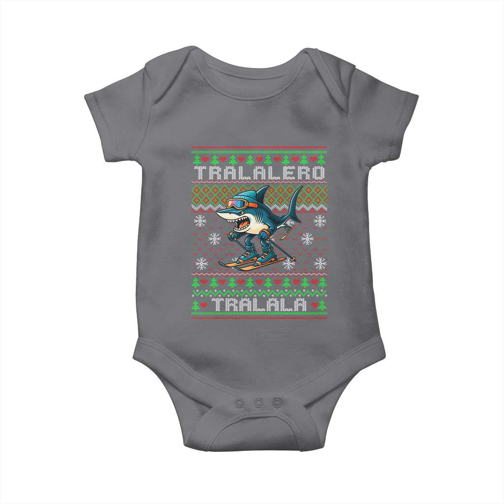 Tralalero Tralala Christmas Meme Baby Onesie Snowboard Ugly Xmas TS14 Charcoal Print Your Wear