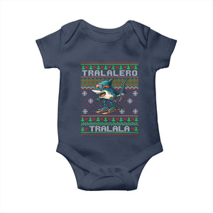 Tralalero Tralala Christmas Meme Baby Onesie Snowboard Ugly Xmas TS14 Navy Print Your Wear