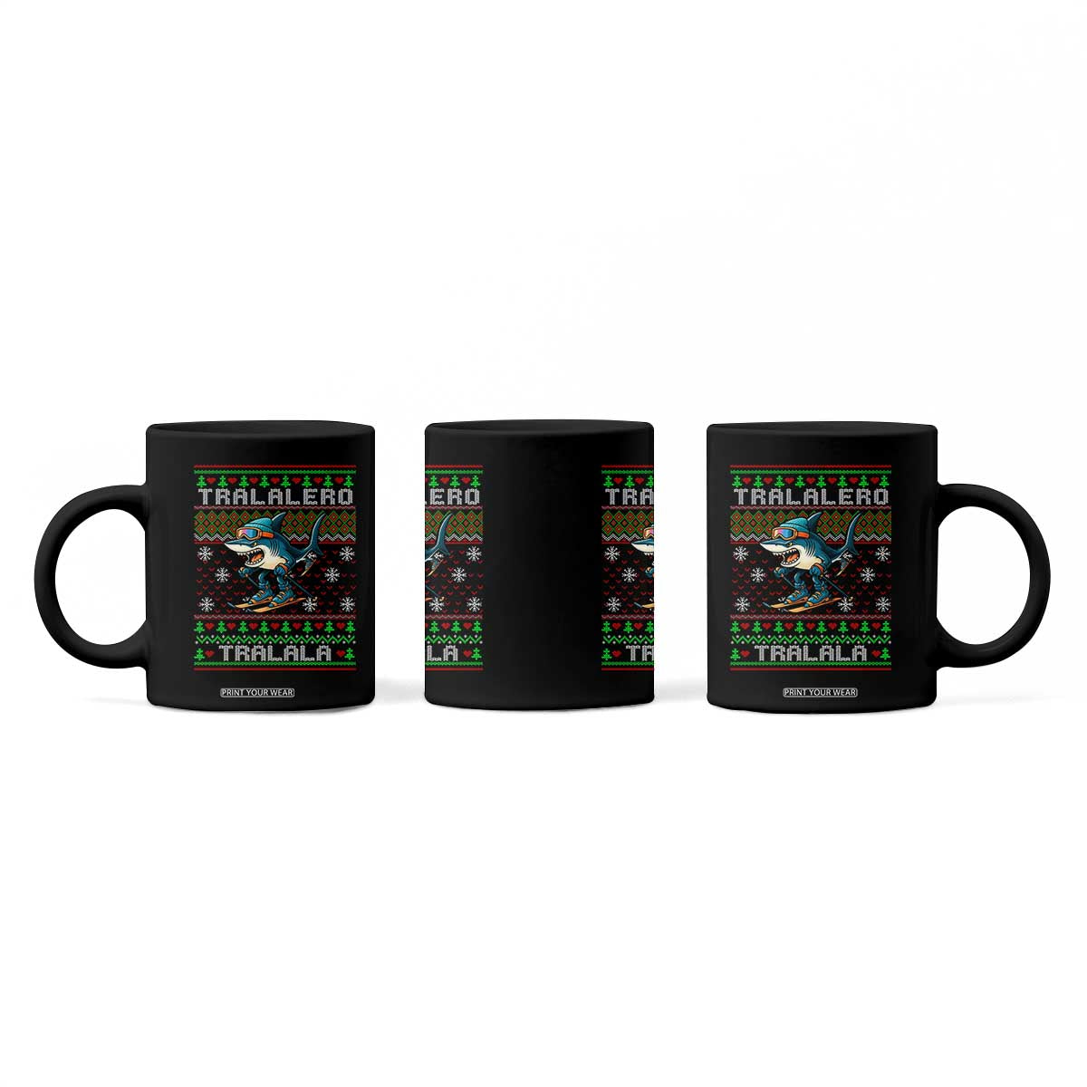 Tralalero Tralala Christmas Meme Coffee Mug Snowboard Ugly Xmas TS14 Print Your Wear