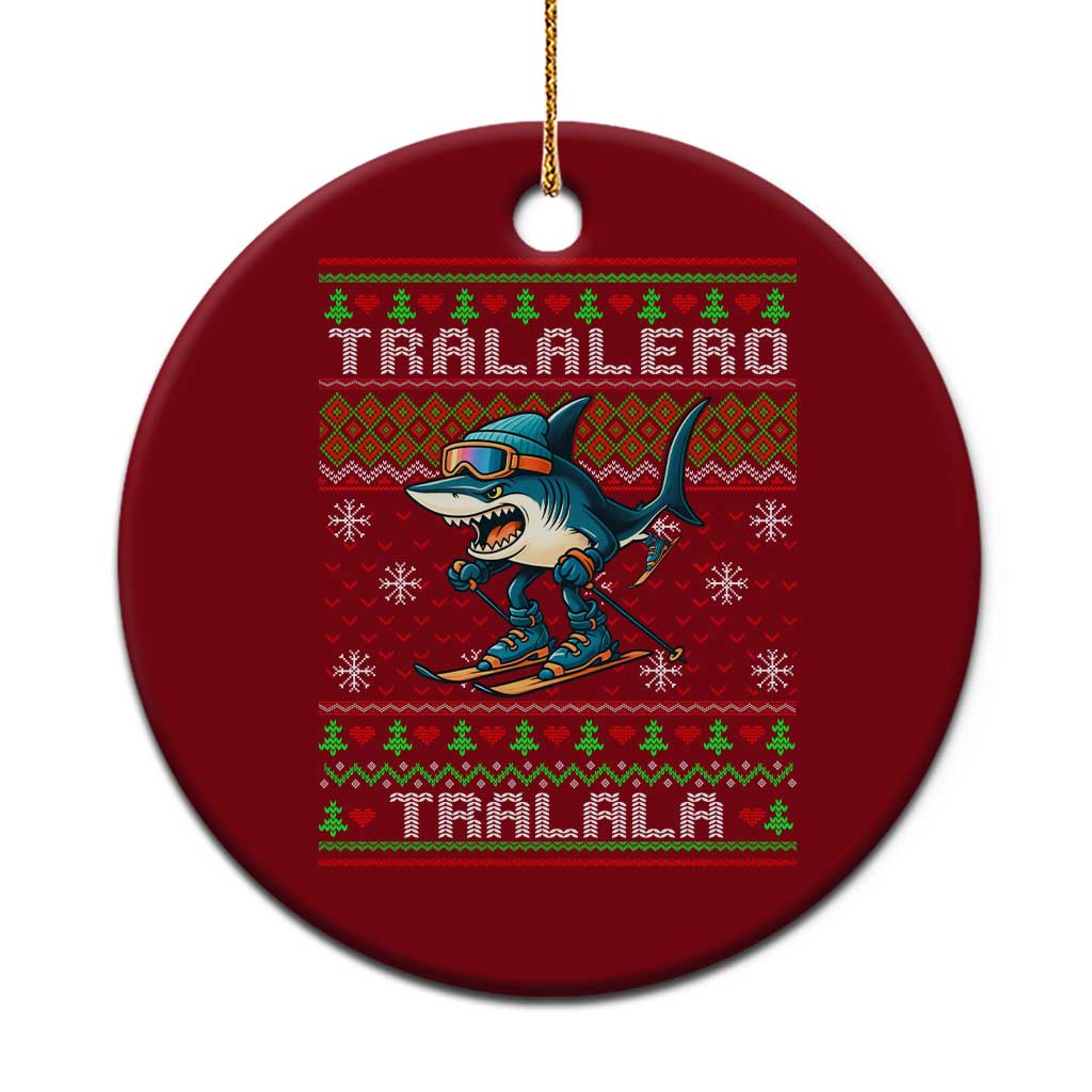 Tralalero Tralala Xmas Meme Ceramic Ornament Snowboard Ugly Xmas TS14 1pc Red Print Your Wear