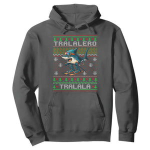 Tralalero Tralala Christmas Meme Hoodie Snowboard Ugly Xmas TS14 Dark Heather Print Your Wear