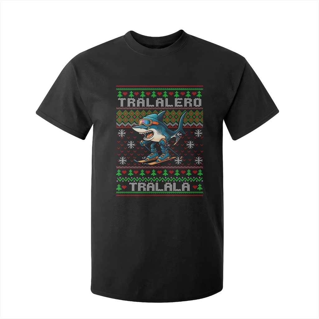Tralalero Tralala Christmas Meme T Shirt For Kid Snowboard Ugly Xmas TS14 Black Print Your Wear
