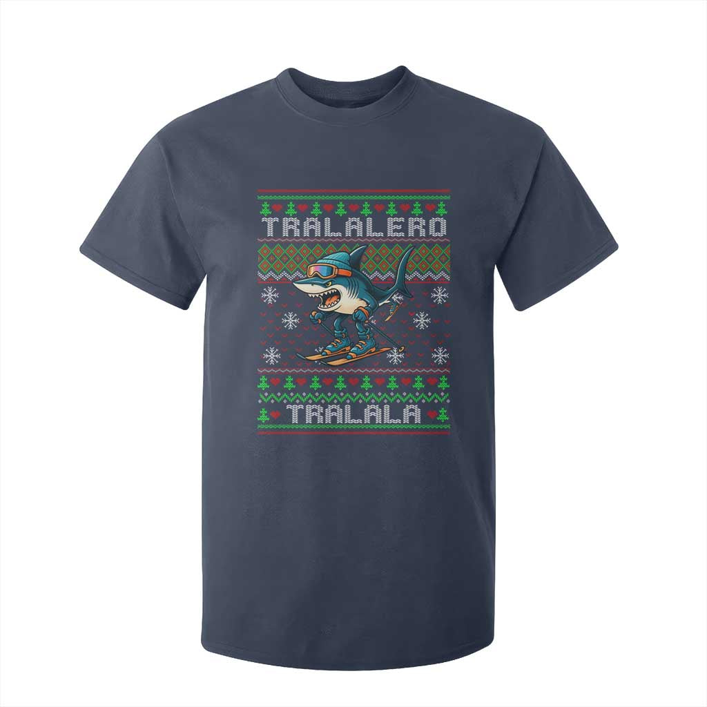 Tralalero Tralala Christmas Meme T Shirt For Kid Snowboard Ugly Xmas TS14 Navy Print Your Wear
