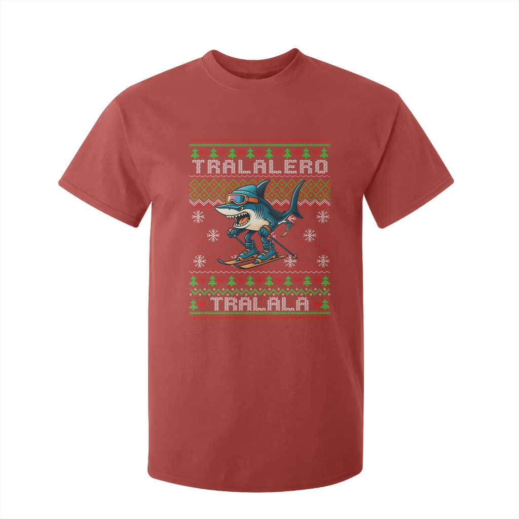 Tralalero Tralala Christmas Meme T Shirt For Kid Snowboard Ugly Xmas TS14 Red Print Your Wear