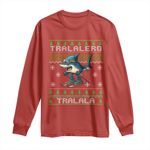 Tralalero Tralala Christmas Meme Long Sleeve Shirt Snowboard Ugly Xmas TS14 Red Print Your Wear