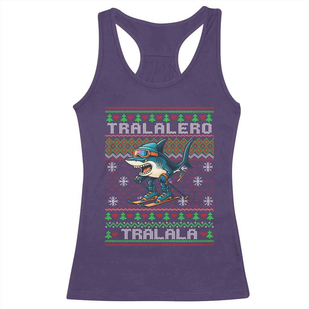 Tralalero Tralala Christmas Meme Racerback Tank Top Snowboard Ugly Xmas TS14 Purple Print Your Wear