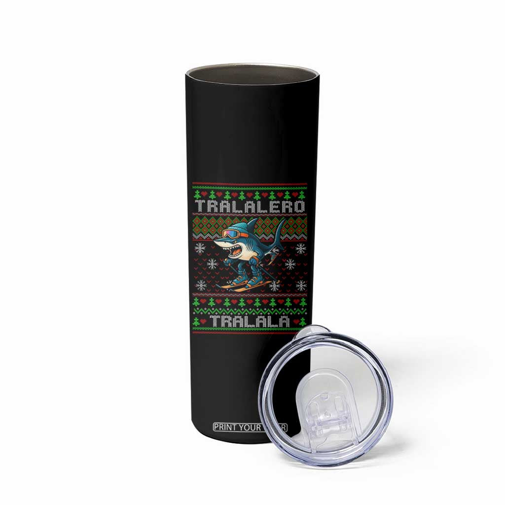 Tralalero Tralala Christmas Meme Skinny Tumbler Snowboard Ugly Xmas TS14 Print Your Wear
