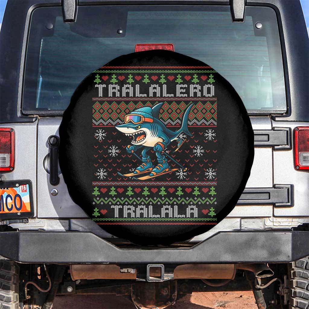 Tralalero Tralala Christmas Meme Spare Tire Cover Snowboard Ugly Xmas TS14 No hole Black Print Your Wear