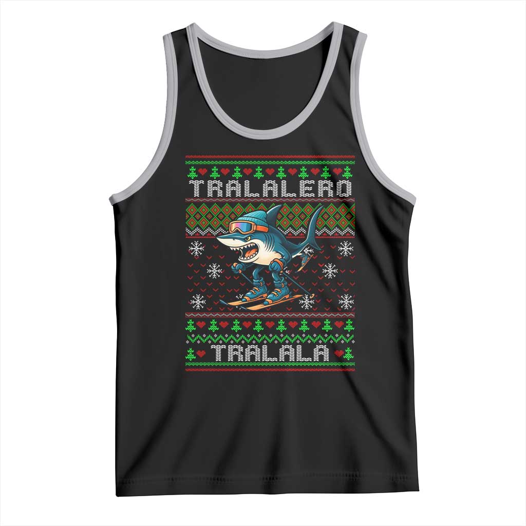 Tralalero Tralala Christmas Meme Tank Top Snowboard Ugly Xmas TS14 Black Athletic Heather Print Your Wear