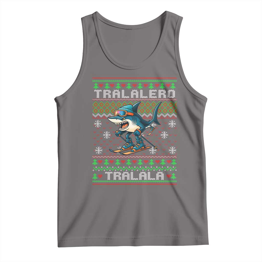 Tralalero Tralala Christmas Meme Tank Top Snowboard Ugly Xmas TS14 Deep Heather Print Your Wear