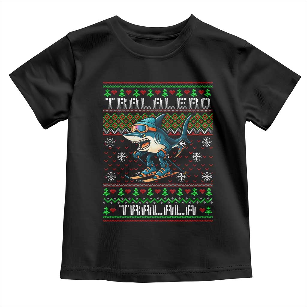 Tralalero Tralala Christmas Meme Toddler T Shirt Snowboard Ugly Xmas TS14 Black Print Your Wear