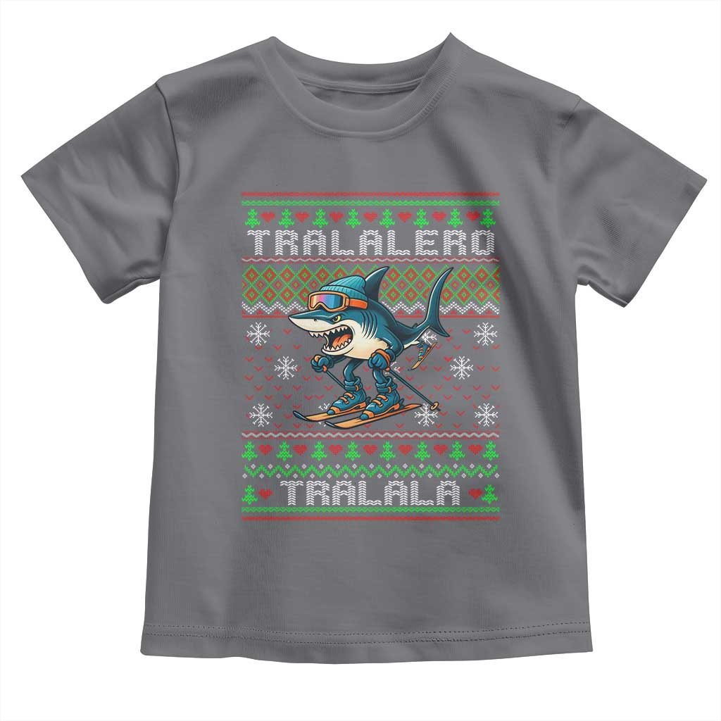 Tralalero Tralala Christmas Meme Toddler T Shirt Snowboard Ugly Xmas TS14 Charcoal Print Your Wear