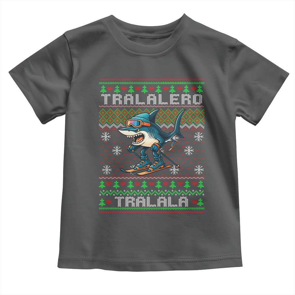 Tralalero Tralala Christmas Meme Toddler T Shirt Snowboard Ugly Xmas TS14 Dark Heather Print Your Wear