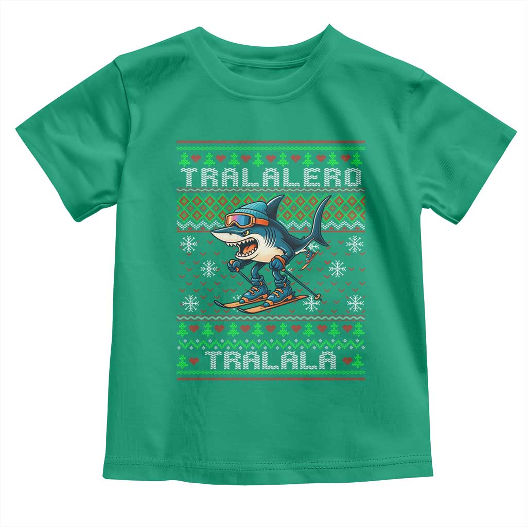Tralalero Tralala Christmas Meme Toddler T Shirt Snowboard Ugly Xmas TS14 Irish Green Print Your Wear