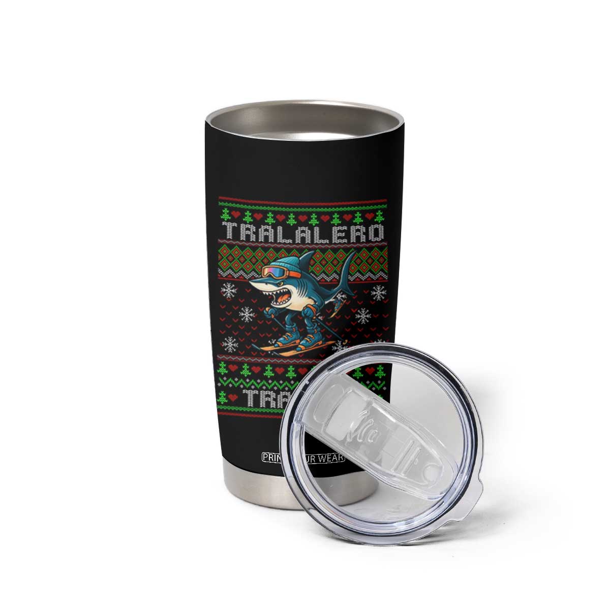 Tralalero Tralala Christmas Meme Tumbler Cup Snowboard Ugly Xmas TS14 Print Your Wear