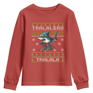 Tralalero Tralala Christmas Meme Youth Sweatshirt Snowboard Ugly Xmas TS14 Red Print Your Wear